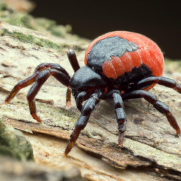 red and black flat mite